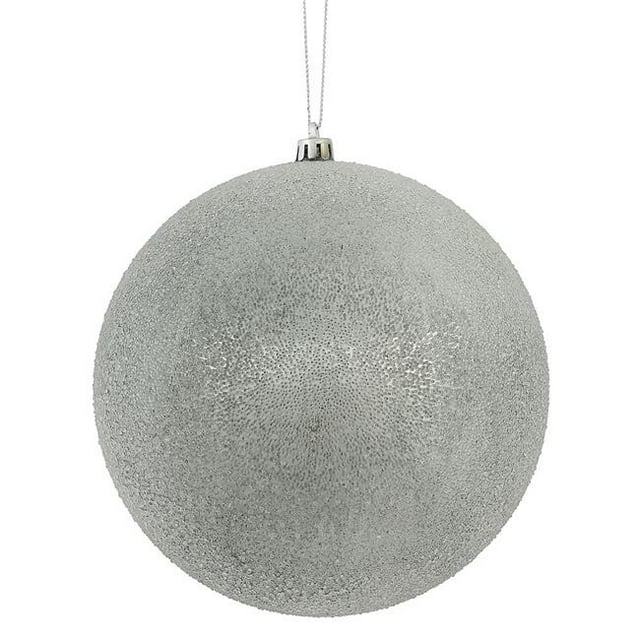 Vickerman N172487D 8 in. Pewter Iced Ornament Ball