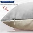 thumbnail image 3 of Decorative Throw Pillow Covers Set of 4 Grey Pillow Covers 16x16 inch Throw Pillow Cases Linen Square Pillow Case,Farmhouse Outdoor Modern Geometric Pillow Covers for Couch Sofa Living Room, 3 of 6
