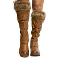 faux fur knee high boots