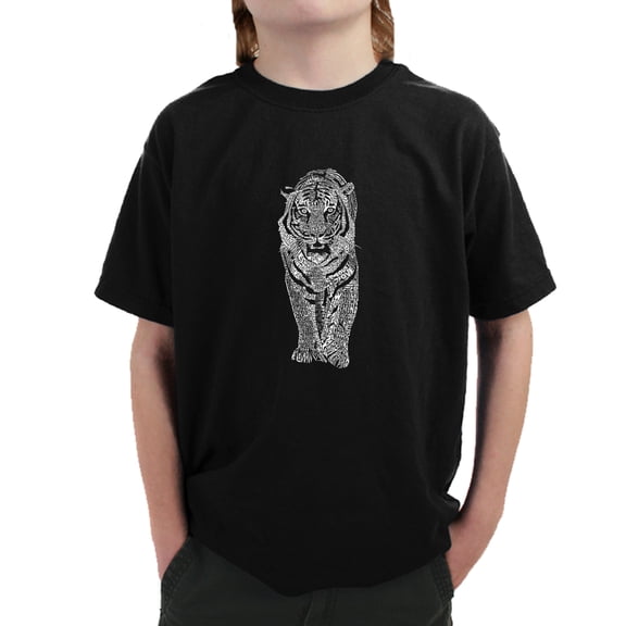 LA Pop Art Boy's Word Art T-shirt - TIGER