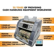 Cassida 8800R 1-Pocket Mixed Denomination Bill Counter: Effortlessly Count, Sort, and Verify Mixed Denominations and Currencies with Lightning-Fast Speeds