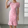 thumbnail image 6 of Njagoc3 Womens Lace Midi Dress, Short Sleeves for Summer Date & Cocktail Party, 6 of 6
