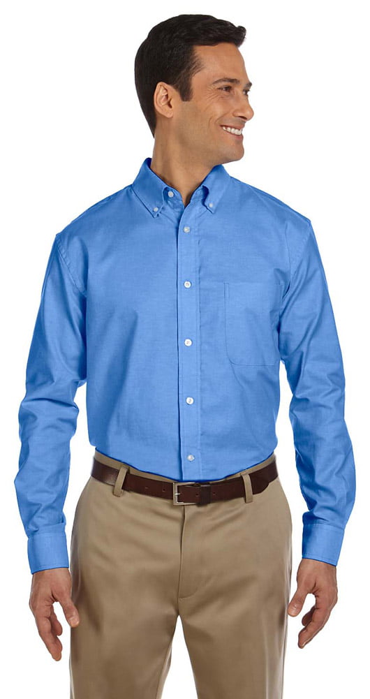 M600 Mens Satin Release Oxford Shirt - French Blue - Small - Walmart.com