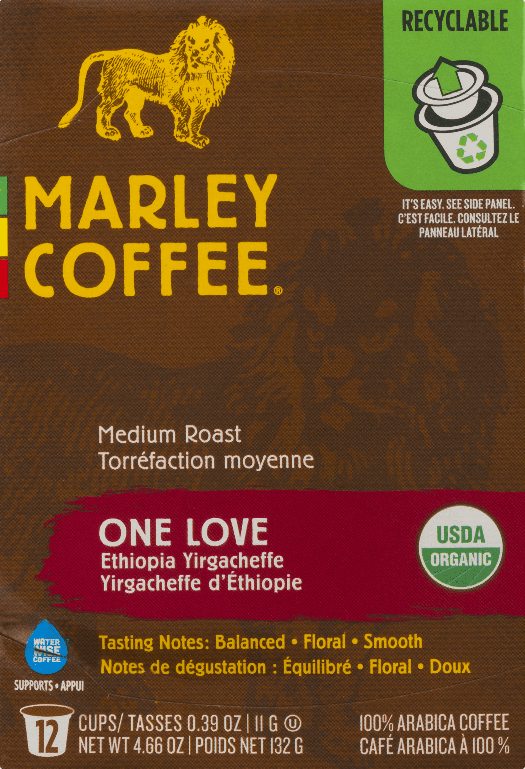 Marley One Love Ethiopia Yirgacheffe Medium Roast Coffee