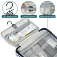 thumbnail image 4 of PAVILIA Hanging Toiletry Bag Travel Bag Women Men, Foldable Cosmetic Organizer, Roll up Makeup Bag, Water Resistant Accessories Toiletries, Large Travel Essentials Kit (Navy Stripe), 4 of 10