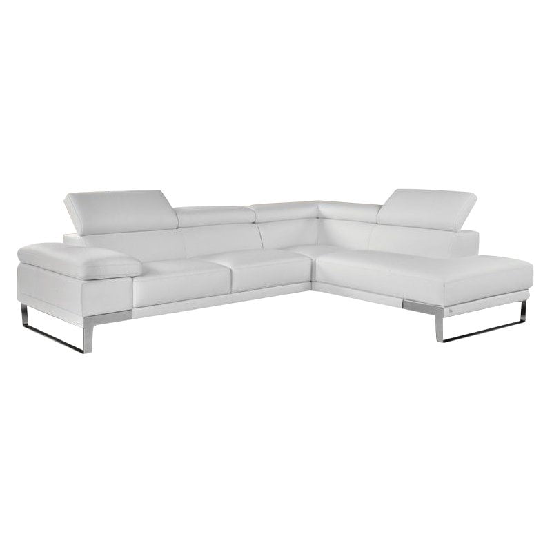 J M Furniture Nicoletti Domus Leather Right Sectional In White Com J M Furniture Nicoletti Domus Leather, Nicoletti Leather Sectional Sofa