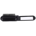 thumbnail image 1 of Cepillo plegable para el cabello con espejo, tamaño de bolsillo compacto, peine de viaje 2 en 1 para peinar, color negro., 1 of 4