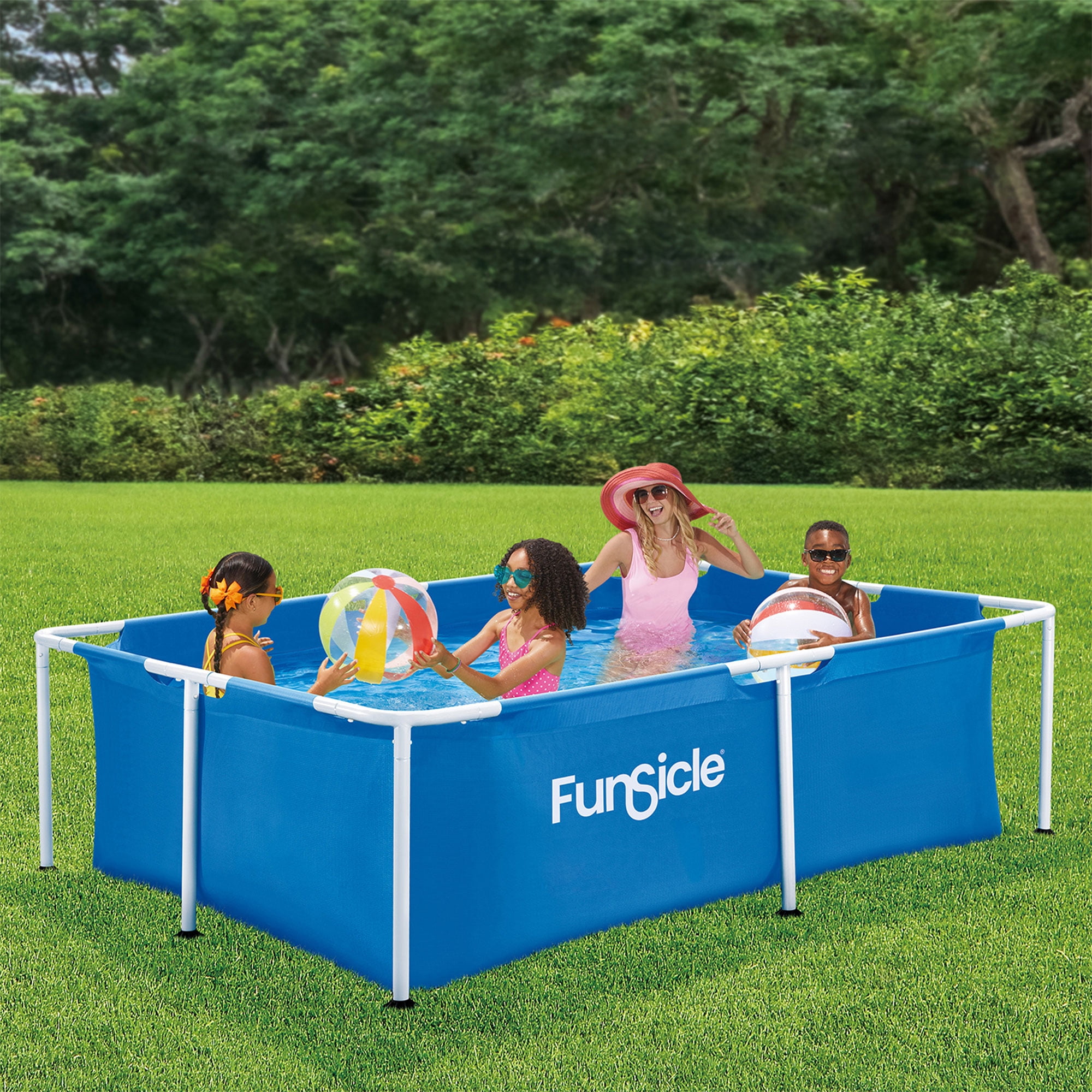 Funsicle Activity Lap 7' x 5' x 24" Family Above Ground Swimming Pool