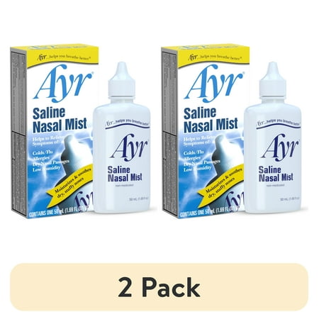 (2 pack) Ayr Saline Nasal Mist, for Daily Saline Nasal Care, 50mL