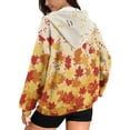thumbnail image 5 of SCRAWLGOD Thanksgiving Maple Leaf Womens Lightweight Hoodies Zip Up Sweatshirt Women Long Sleeve Women Oversized Hoodies Size M Comfy Women Fall Outfits, 5 of 7