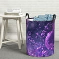 thumbnail image 6 of Lsque Purple Bubble Abstract Art Pattern Laundry Hamper Basket, Tall Woven Rope Hamper Basket for Clothes, Lightweight Storage Basket, Collapsible Waterproof-Medium, 6 of 6