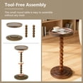 thumbnail image 6 of Beuway Round Side Table with Raised-Edge Tabletop, Modern Coffee End Table, Bedside Nightstand, Table for Small Spaces with Tool-Free Assembly(13.7 in,Walnut), 6 of 12