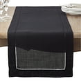 thumbnail image 2 of Saro Lifestyle Rochester Collection Hemstitch Table Runner Black 16" x 72", 2 of 4