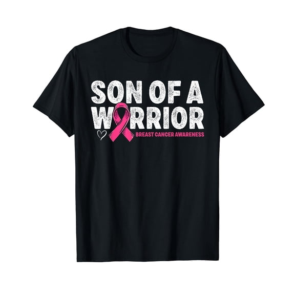 Son of A Warrior Breast Cancer Awareness Pink Ribbon Mom T-Shirt
