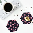 thumbnail image 5 of Kll Hexagon Drink Coasters Set Of 4,Pu Leather Absorbent Coasters Set Decorative Coffee Cup Coasters Housewarming Gift For Home Decor-Cartoon Donut Planets, 5 of 9