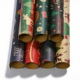 thumbnail image 4 of 1 Rolls Christmas Wrapping Paper Kraft Paper,Snowman Santa Claus Elk Christmas Tree Christmas Ball Christmas Elements Print Paper Assorted Gift Wrap,20 x 27.5 inches, 4 of 6