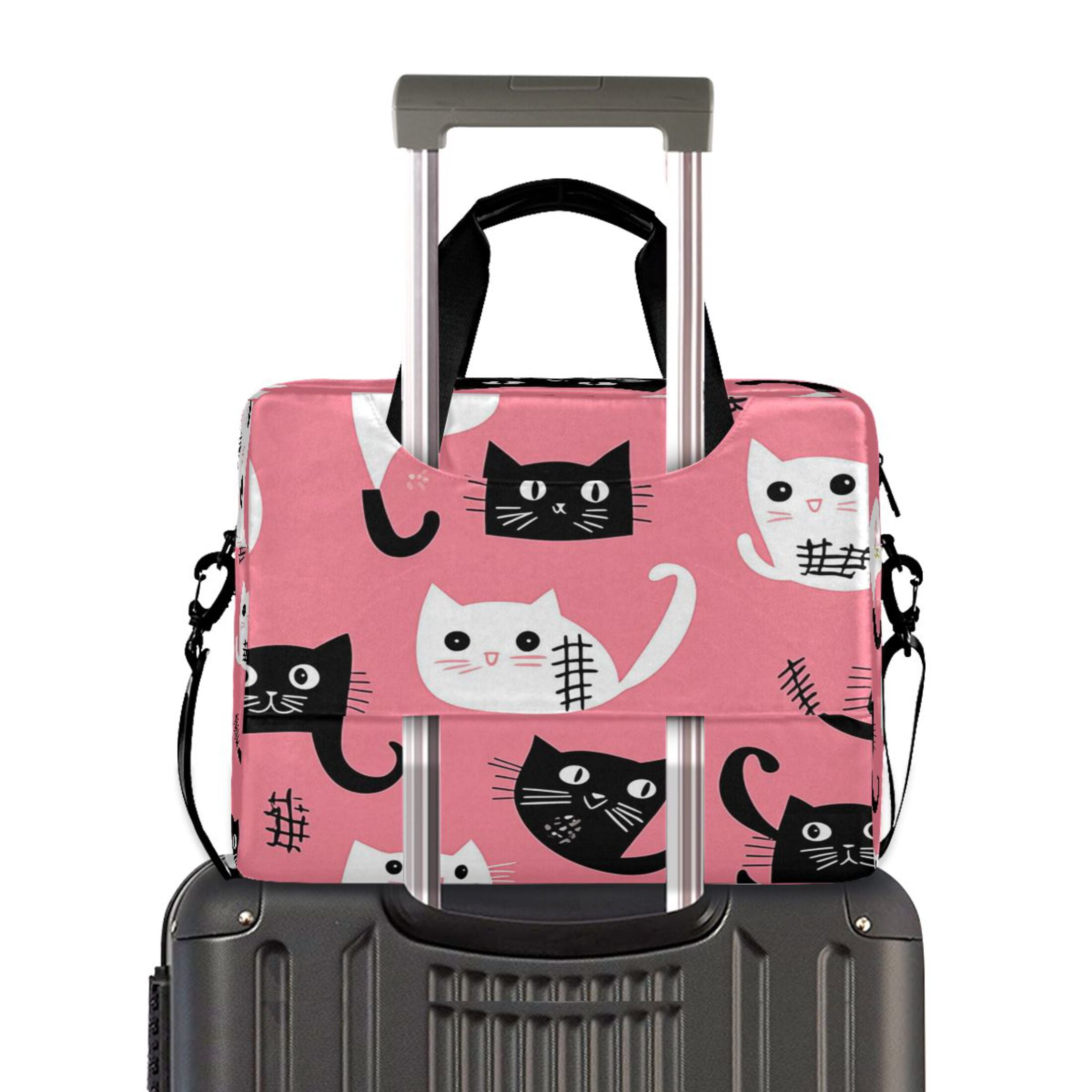 16" Laptop Tote Bag Laptop Sleeve Case Computer Briefcase for Work & Travel Black and White Cats