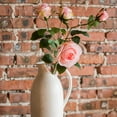 thumbnail image 2 of Faux Artificial Flower Silk 4 Rose Bloom Stem in Light Pink 31" Tall, 2 of 3