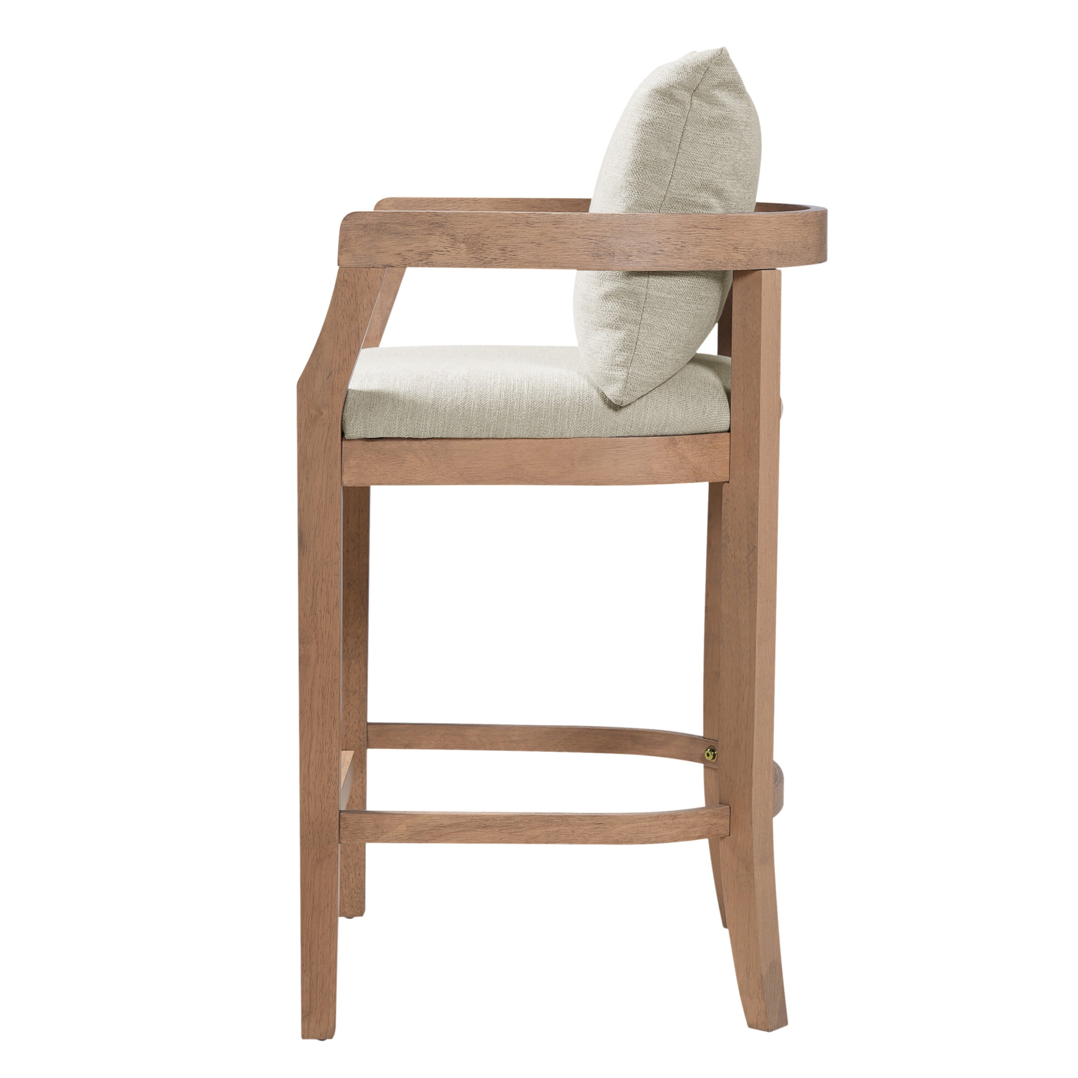 Christopher Knight Home 33" Scandinavian Bar Stools, Counter Height Stools with Arms Set of 2, Natural