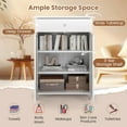 thumbnail image 4 of SSyao Bathroom Storage Cabinet, Freestanding Bathroom Storage Organizer with 2 Doors, 1 Drawer, 3-Level Adjustable Shelf, Modern Wooden Floor Cabinet for Laundry Room, Entryway, Living Room (White), 4 of 10