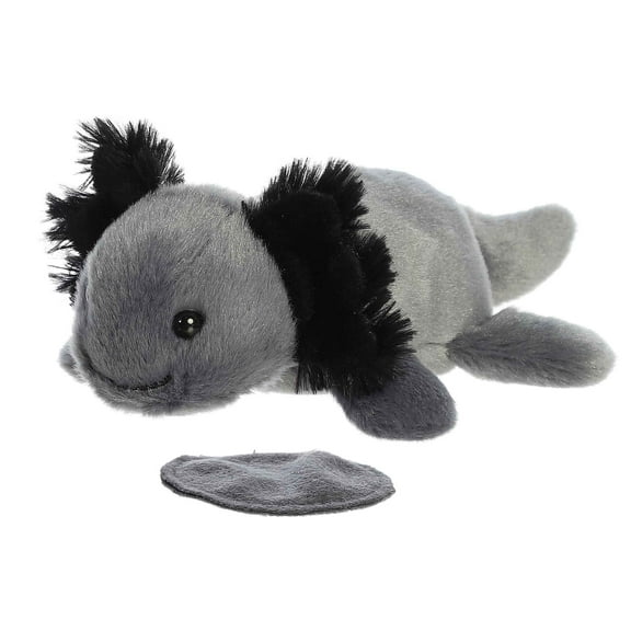 Aurora - Small Shoulderkins - 6.5" Ebon Black Axolotl - Adorable Stuffed Animal