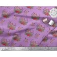 thumbnail image 3 of Soimoi Tissu Crêpe en polyester Violet Tissu Imprimé Animal Cerf 1 Yard 42 Pouces de Large, 3 of 3
