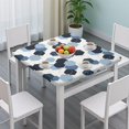 thumbnail image 3 of Blue Gold Hexagon Marble Square Fitted Tablecloth with Elastic Edge,Square Table Cover,Washable Elastic Table Cover for Home Kitchen Party Decor 34"x34", 3 of 6