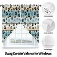 thumbnail image 3 of Dog Paw Swag Valances for Windows 2 Pack Blue Wood Grain Farmhouse Vintage Board Swag Kitchen Curtains 36 Inches Long Rod Pocket Short Window Treatment for Kitchen Bathroom 28"x36", 3 of 8