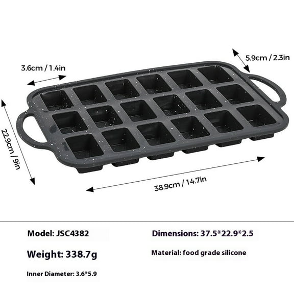 Brownie Cake Pan Square Muffin Pan Mini Loaf Pan,Non-Stick Carbon Steel Baking Bread Pan Baking Tray Bakeware 18-Cavity