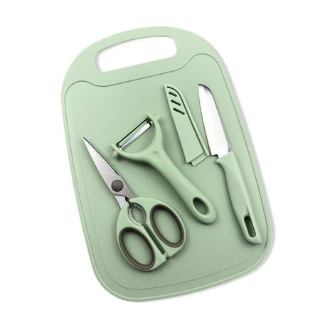 

Potato Press Heavy Duty Set of 4 Kitchen Small Knife Vegetable Peeler Food Scissor Cutting Board Set Multi Peelers for Kitchen