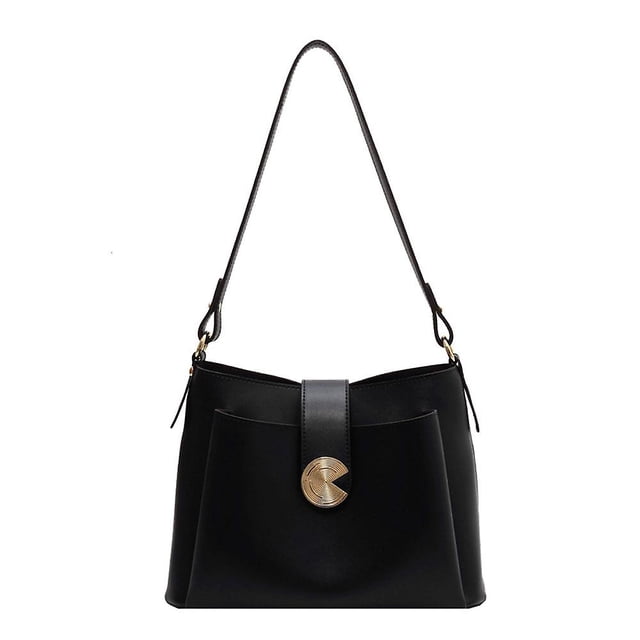 Pu New Fashion Explosions High Sense Ladies Bucket Bag Joker Hombro Bandolera,Negro