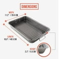 thumbnail image 2 of Chef Pomodoro Nonstick Carbon Steel Roasting Pan Roaster with Flat Rack, 16 x 11-Inch, Large, Grey, Bakeware Rectangular Oven BBQ Baking, 2 of 8