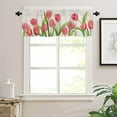 thumbnail image 2 of Rdsfhsp Tulip Flower Valances for Windows Rustic Watercolor Pink Tulip Spring Flower Valance Curtain Rod Pocket Small Window Treatment for Kitchen/Living Room/Bedroom/Home Decor 54x18 Inch, 2 of 5