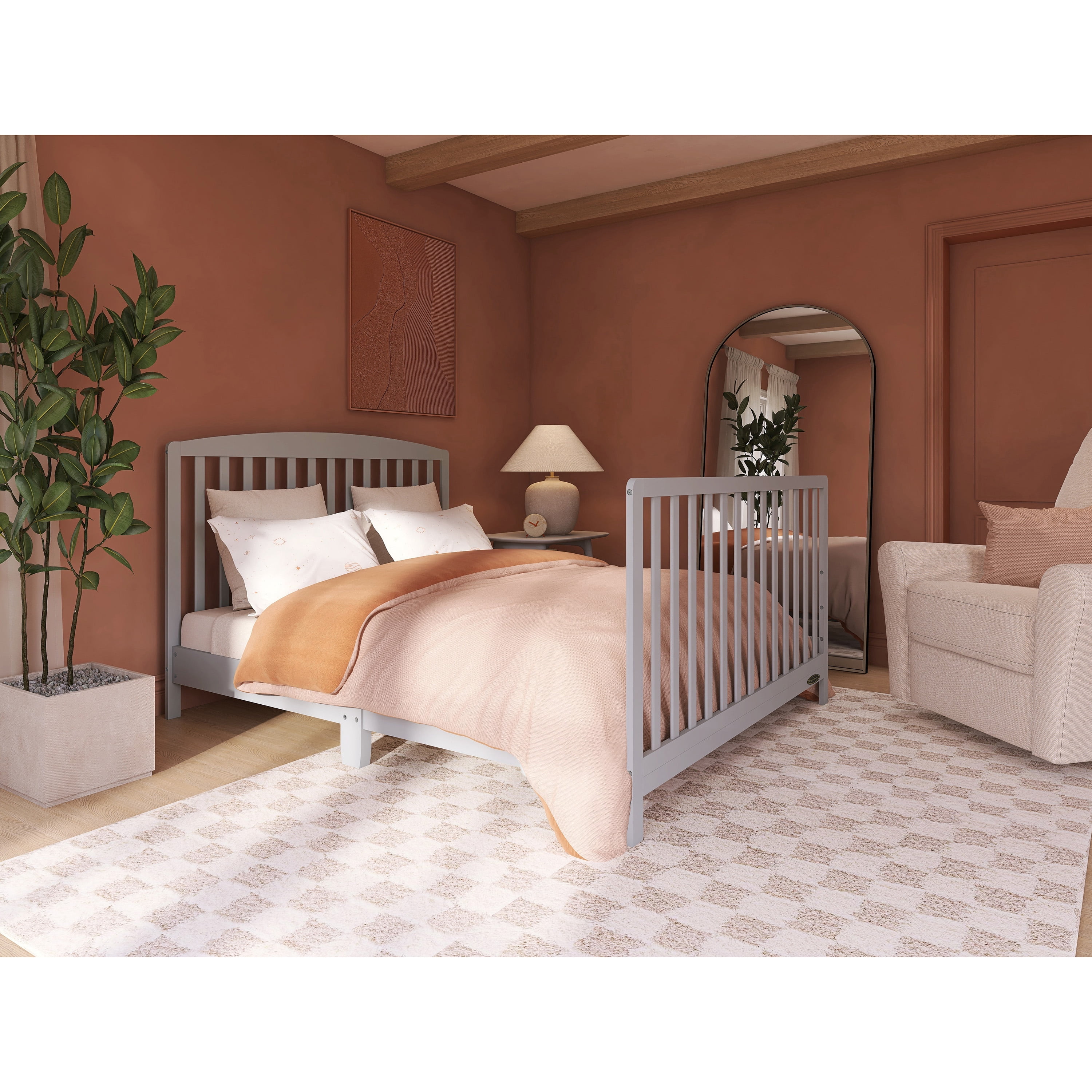Nursery Bundle, Dream On Me Odelle 5 in 1 Crib in Pebble Gray and Crib & Toddler Mattress Bundle