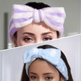 thumbnail image 4 of ShiYe toys store Diadema de maquillaje, diadema de spa, diademas con lazo, diademas para lavarse la cara, maquillaje, spa de ducha, diadema de microfibra para niñas y mujeres, regalo, 5 piezas, 4 of 5