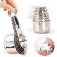 thumbnail image 4 of Juego de 7 tazas medidoras combinadas para medir ingredientes secos y líquidos, utensilios de cocina apilables de acero inoxidable con anillo. oso de fresa Electrónica, 4 of 5