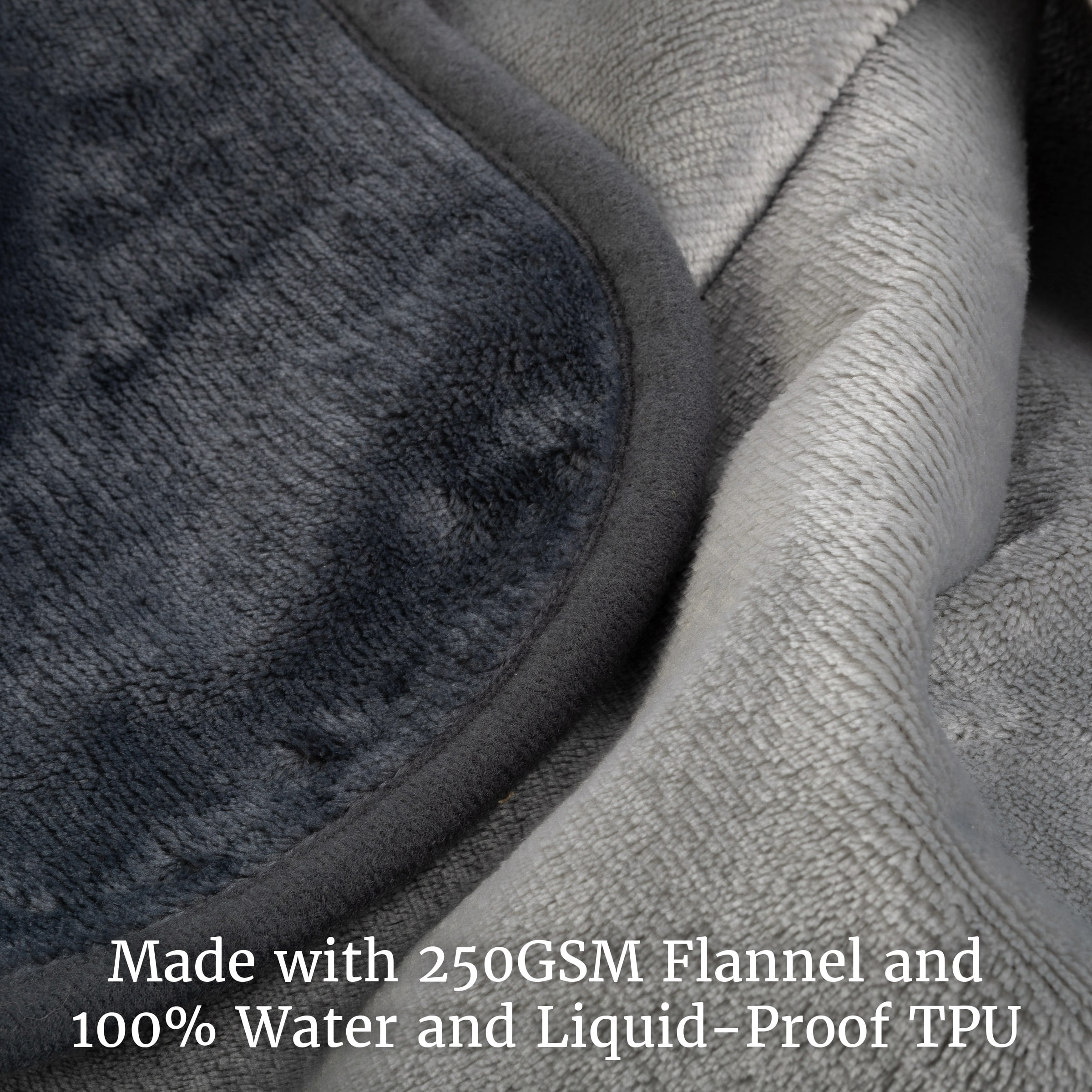 Lavish Home 80x80 Waterproof Blanket for Kids, Pets, and Outdoors (Gray)