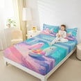 thumbnail image 4 of Manfei Child Swimming Pool Ghost Bed Sheets, Blue Pink Cartoon King Sheets, Kawaii Halloween Animal Sheet Set, Microfiber Bedroom Decor, 4-Piece, 4 of 7