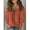 Red, variant on Red Womens Rust Orange V-Neck Ribbed Pullover Sweater, Casual Long Sleeve