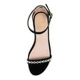 thumbnail image 4 of XYD Women Pearls Open Toe Strappy Low Block Heel Sandal Classic Ankle Strap Wedding Dress Shoes Size 5 Black, 4 of 4
