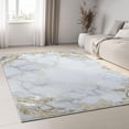 thumbnail image 1 of Area Rug 2 x 3 ft Texture Close-Up Marble White Gold, Living Room Rug Machine Washable Area Rug Non Slip Low Pile Rugs for Living Room, Bedroom, Farmhouse, Dining Room, Kids Playroom, 1 of 1