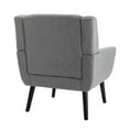 thumbnail image 2 of JINS&VICO Modern Soft Linen Material Ergonomics Accent Chair Living Room Chair Bedroom Chair Home Chair With Black Legs For Indoor Home,Light Grey, 2 of 7