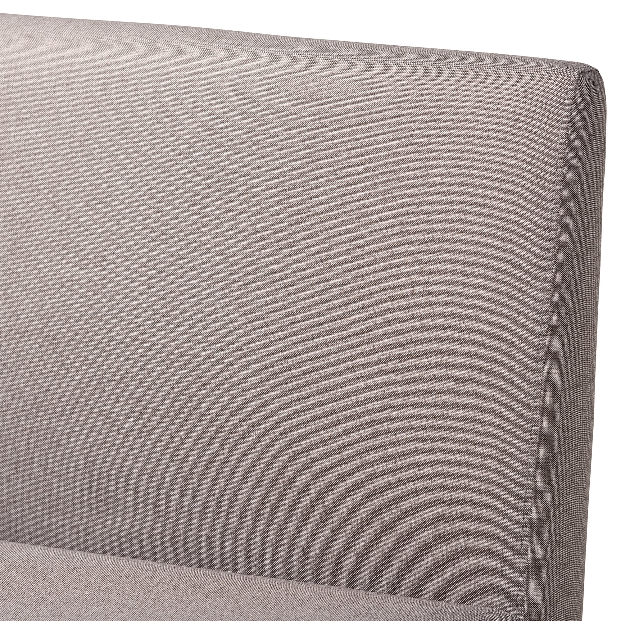 Baxton Studio Odessa Mid-Century Modern Grey Fabric Upholstered and Walnut Brown Finished Wood 2-Piece Dining Corner Sofa Bench