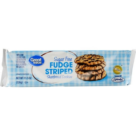 Great Value Fudge Striped Shortbread Cookies, Sugar Free, 11.5 oz