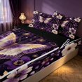 thumbnail image 2 of Homewish Girls Butterfly Zipper Queen Comforter Set with Fitted Sheet and 2 Pillowcases, Chic Floral Leaf Zipper Bedding Set, Black Reversible, 2 of 7
