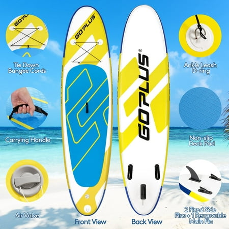 Goplus 11ft Inflatable Stand Up Paddle Board 6'' Thick W/Leash Backpack ...