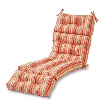Greendale Home Fashions Watermelon Stripe 72 x 22 in. Outdoor Chaise Lounge Chair Cushion