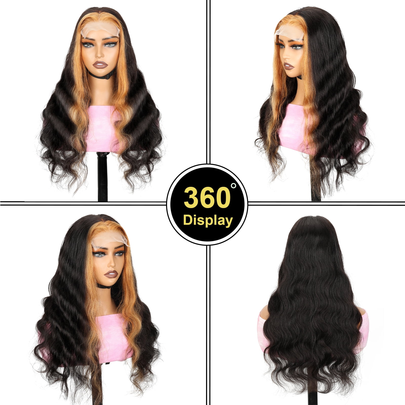 ChicRosa 5x5 Lace Closure Wig Human Hair #27 Highlight Body Wave 180% Density