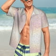 thumbnail image 7 of Kll Men'S Hawaiian Shirt Short Sleeve Button Down Beach Shirts-Glitter Light Pearl, 7 of 7