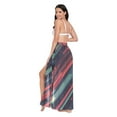 thumbnail image 3 of FORMRS Womens Beach Sarong Semi-Sheer Bikini Wrap Skirt Swimsuit Cover-ups, Red Abstract Lines, 3 of 7